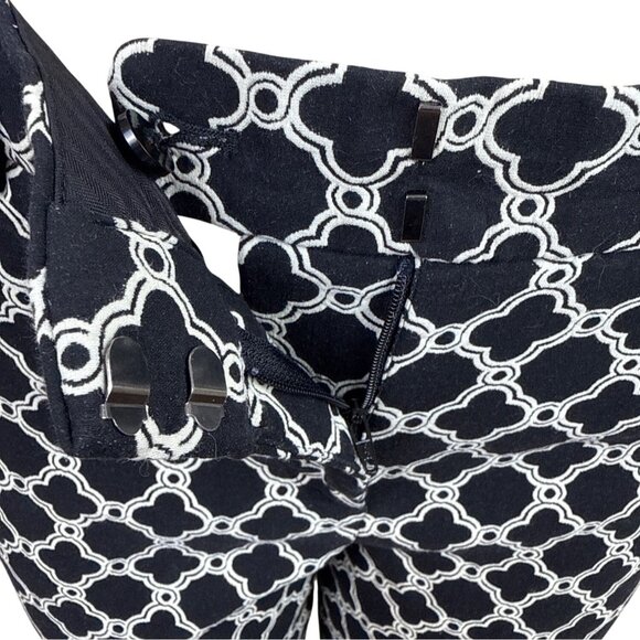 Talbots Women Black & White Geometric Print Cropped Pants With Belt Loops Sz 10P - Picture 4 of 10